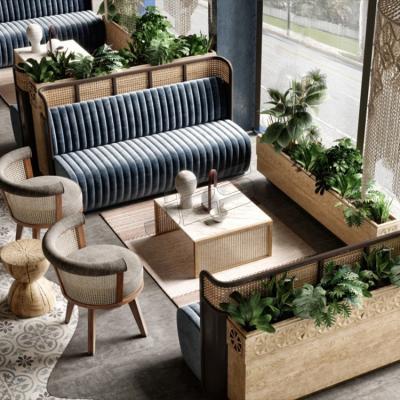 China Modern Nordic Modern Wooden Mesas Restaurant Furniture Sets Booth Seating Sofa for sale