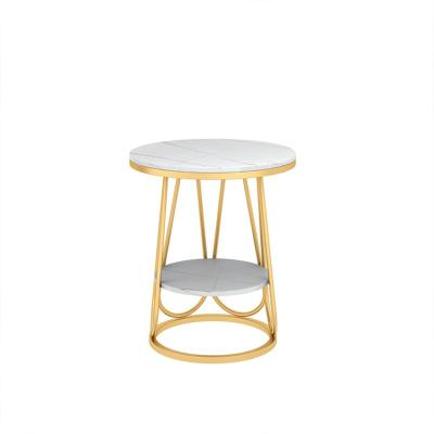 China (Others)Adjustable Furniture Tray Metal Nordic Sets Mirrored Coffee Table Living Room Round Luxury Gold Marble Modern Side Coffee Table for sale