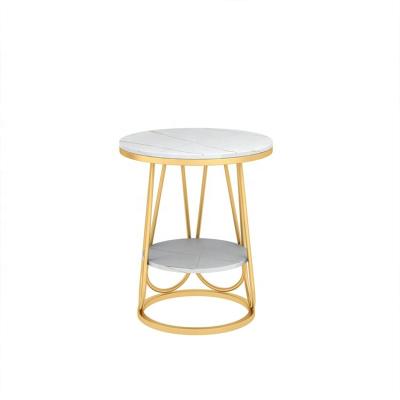 China (Other) Design Living Room Adjustable Steel Gold Round Modern Coffee Tables for sale