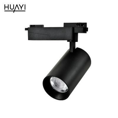 China HUAYI Modern Black Aluminum 15w 20w 25w 30w 35w 40w Adjustable Commercial HUAYI COB LED Track Light for sale