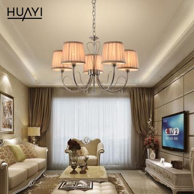 China HUAYI baccarat restaurant chandelier simple modern American classic bedroom silver living room pendant lamp for sale