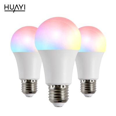 China Hot Sale HUAYI Control E27 7W Color Changing Living Room HUAYI Indoor Smart Lamp Dimmable RGB LED Bulb Lights for sale