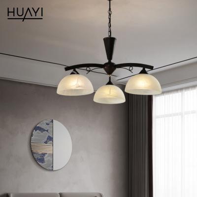 China Modern contemporary and contracted style HUAYI designs HUAYI designs European hotel glass living room glass chandelier shade decoration style for sale