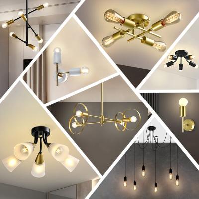 China HUAYI Nordic Decoration Bedroom Kitchen E27 Outdoor Easy Mounted Artistic Easy Mounted Indoor Indoor Ceiling Lights for sale