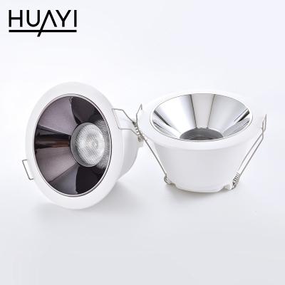 China HUAYI Modern Hot Selling Simple Aluminum Anti-glare Commercial Hotel 6W LED Indoor Recessed Mounted Spotlight for sale