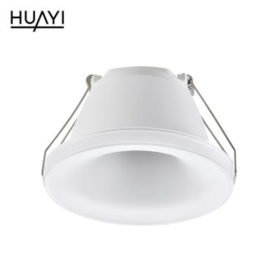 China HUAYI Modern Simple Style PC Aluminum White Downlight 6W Indoor Office Recessed Mounted LED Spotlight for sale