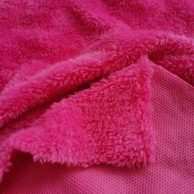 China Durable super soft 100% polyester plain micro knit warm arctic sherpa fleece fabric for home textile for sale