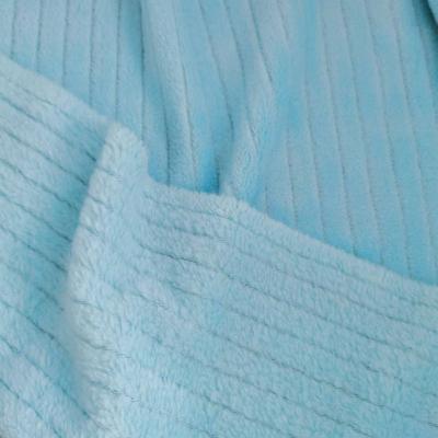 China 2022 New Fashion Soft Thick Stretch 100% Polyester Knitted Yarn Dyed Rib Flannel Coral Fleece For Pajamas for sale