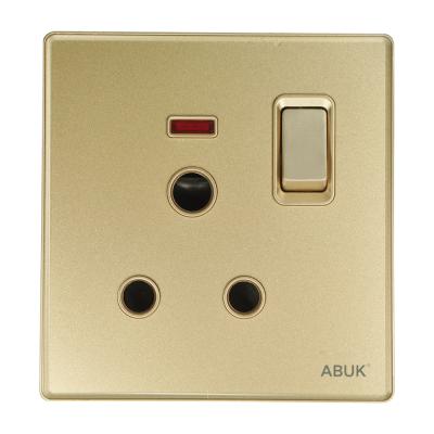 China ABUK UK Plug Manufacture Hot Sale 15A 250V Universal Wall Switched Universal Wall Sockets / Multipurpose With Neon for sale