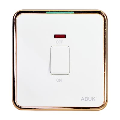 China ABUK 20A Water Switch Heated Push Button 250V 3*3 Inches Plastic Material Panel Electrical Switch Home Metal With Neon 3*3 Inches for sale