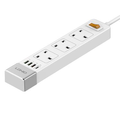 China Commercial LDNIO New Arrive UK SK3467 1PD 3 USB Charger Plug Power Strip Extension Socket for sale