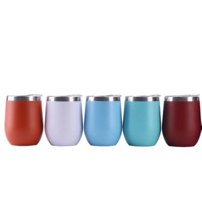 China Sustainable 16oz Stainless Steel Hot Wine Tumbler Double Wall Vacuum Insulated Egg Cup With Lid for sale