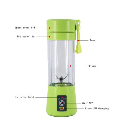 China Hot Selling Amazon 304 Stainless Steel Car Electric Water Bottle Juicer Portable Self-stirring Fruit Blender for sale