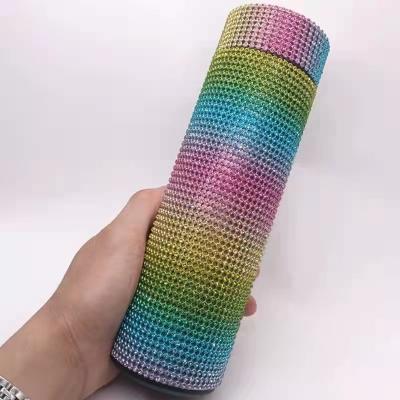 China 2022 Temperature Display Thermos Diamond Thermos Luxury Metal Insulated Diamond Thermo Tumbler Led Smart Bling Smart Water Bottle for sale