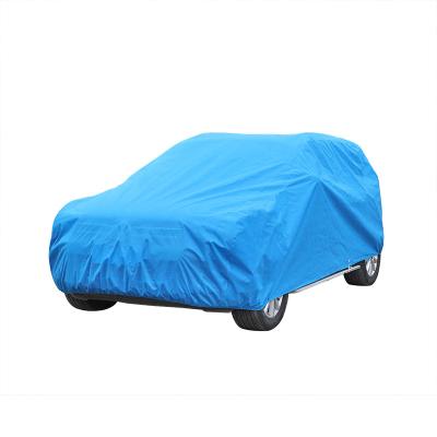 China Universal Adjustable Outdoor Blue Nonwoven Folding Waterproof Dustproof Retractable Car Sun Protection Cover Car Cover for sale