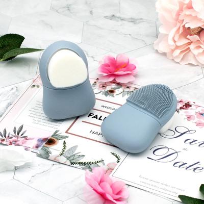 China CVB-513 Acne Treatment Brush Silicone Waterproof Ouble Side Manual Detergent Portable Handheld Facial Cleansing Brush for sale