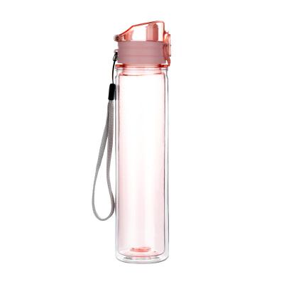 China ZG-7062 280ML Double Wall Plastic Water Bottle BPA FREE High Quality Sustainable Plastic Sports Water Bottle for sale