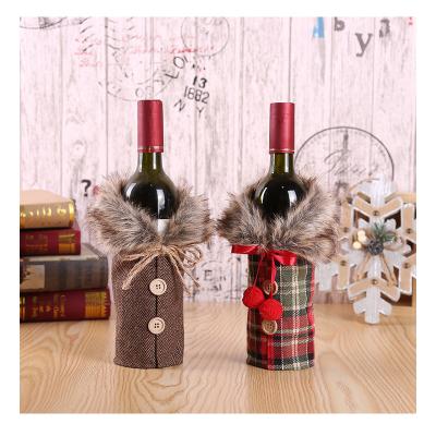 China Durable Christmas Wine Bottle Cover Bags Santa Wine Bottle Cover Gift Christmas Dinner Table Decor Merry Christmas for sale