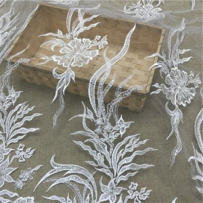 China JORICE Latest Viable Design Beaded Embroidery Fabric High Quality Lace Fabric For Wedding Dress for sale