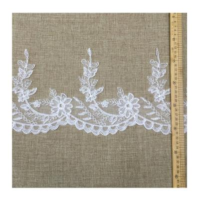 China JORICE New Arrival Sustainable Lace Embroidery Rayon Lace Trim For Wedding Dress for sale