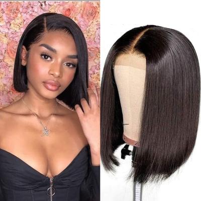 China 100% Brazilian Straight/Wave/Unprocessed 100% Virgin Hair Curly Bob Wig Straight Front Lace Wig Short Human Hair Virgin Hair for sale