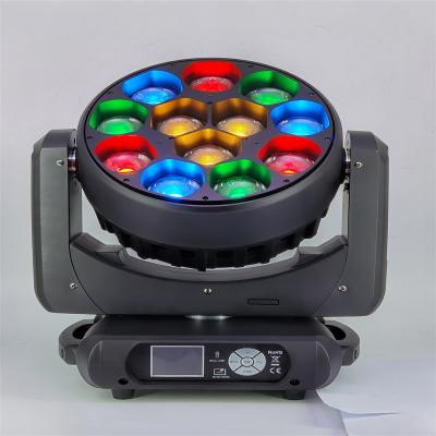 China Theme Park Size Shine 220V 12Pcs 40W Big Angle Zoom RGBW Moving Head Light Led Wash Beam Light for sale