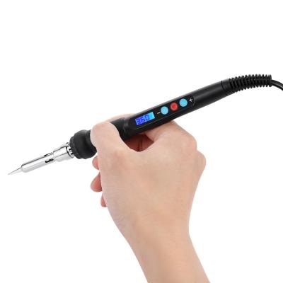 China 60Watt High Precision Digital Display Constant Temperature Portable Adjustable Wood Electric Welding Iron Burning Pen for sale