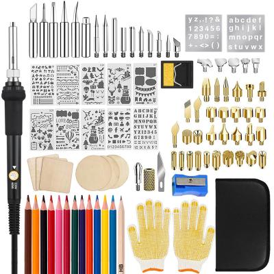 China Machinery Repairs Workshop Professional Wood Burning Burning Kits 110PCS Tool Kit With Embossing Carving Welding Tips for sale