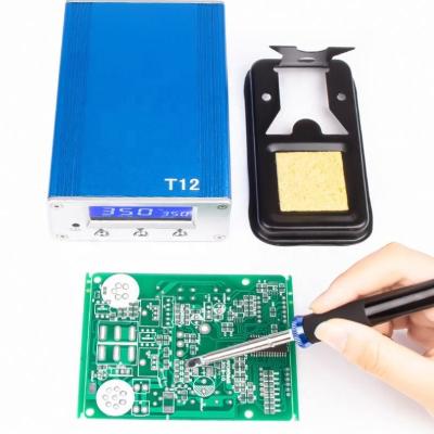 China 110V/220V 75W Mini LCD Digital Display Constant Temperature T12 Adjustable Soldering Station for sale