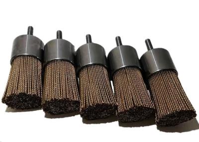 Chine 25mm Solid Shank Brass Coated Steel Wire End Brush for Cleaning and Polishing à vendre