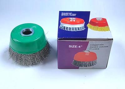 中国 Stainless Steel Wire 100mm Crimped Wire Cup Brush for Rust and Paint Removal 販売のため