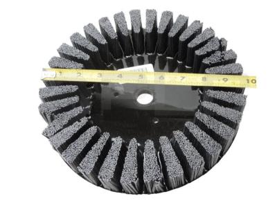 China 10 Inch OD Glued Abrasive Nylox Disc Brush Rectangular Filament for sale