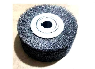 China 100 X 120mm Industrial Steel Wire Curved Wood Polish Wire Brush Roller for sale