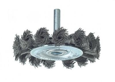 China High Performance Twist Knot Wire Flat Brush 75mm With 6mm Shaft for sale