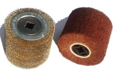 China Wood Sanding Metal Brushes Roller 120X100mm / Steel Wire Brush Wheel Roller for sale