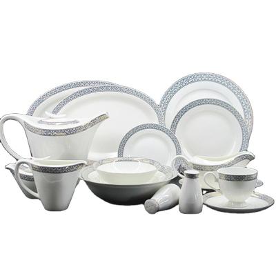 China Sustainable Bone China 75pcs Dinner Set With Various Designs for sale