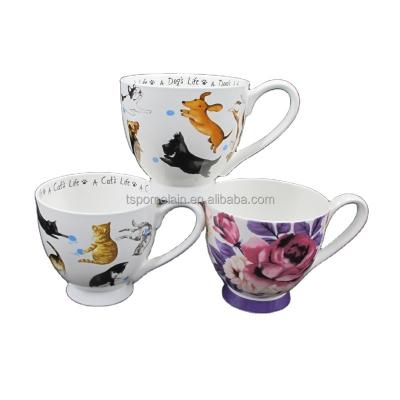 China Animal Gift Mug Good Quality Viable Bone China Full Fine Decal for sale