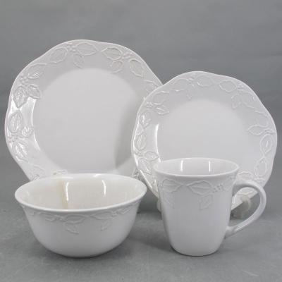 China Sustainable High Quality Circle 20pcs Bone China Tableware for sale