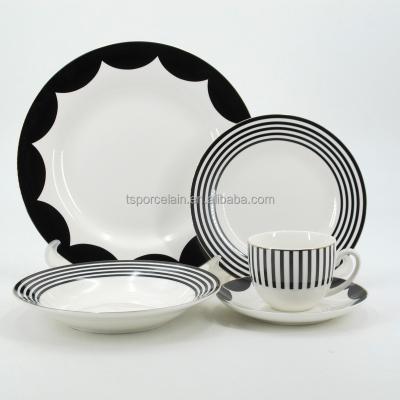 China New Viable Wholesale Decal Bone China Dinnerware Set for sale