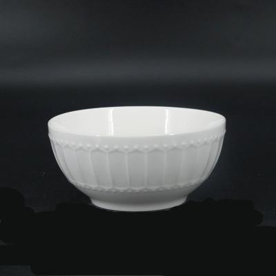 China Bone China Embossed Soup Bowl for sale