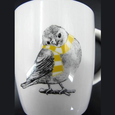 China Viable SPARROW Loose Cute Animal Design Porcelain Coffee Tea Cup Fine Gift for sale