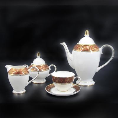 China Viable Royal Christmas 15pcs Porcelain Tea Set For Gift for sale