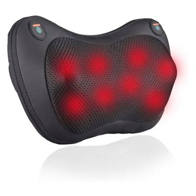 China Body Shiatsu Kneading Cushion Heated Infrared Rechargeable Shiatsu Massage Pillow for Car/Home Neck and Back Use for sale