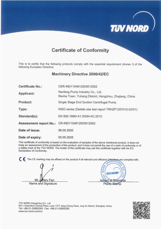 CE - Tiger (hangzhou) Flow Systems Co., Ltd.