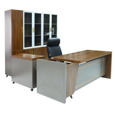 China Modern Modern Wooden L Shape Executive Small Office Furniture Set Boss Computer Table for sale