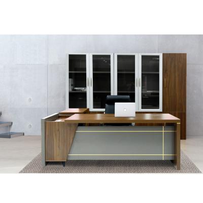 China Executive Office Furniture Regular Solid Wood Mahogany Desk Luxury L Shape Chair Office Executive Desk for sale