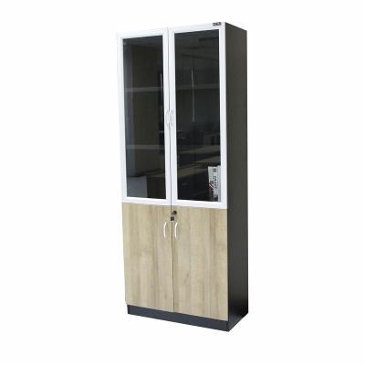 China Modern Luxury Glass Panel Wooden Office Filing Cabinet for sale