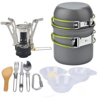 China Outdoor Cookware Tableware Camping Cookware Set Camping Cooking Set For Hiking And Outdoor Camping for sale