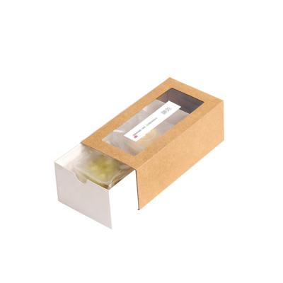 China Recycled Materials White Cardboard Cookies Small And Brown Kraft Paper Cookie Packaging Gift Boxes Box With Window for sale