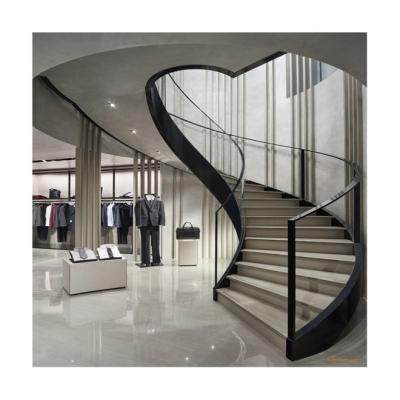 China modern luxury curved glass stairs/helical staircase design/staircase/curved stairs for sale